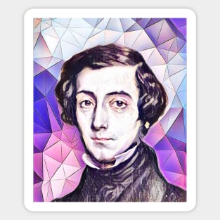 Alexis de Tocqueville Pink Portrait | Alexis de Tocqueville Artwork 8 Sticker